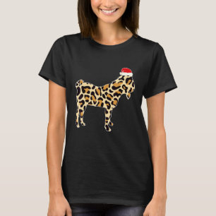 Camiseta Billy Goat Navidades Santa Hat Leopard Print Pajam