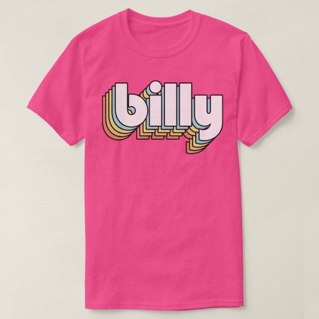 Camiseta Billy Retro Rainbow Typography Style (Diseño del anverso)