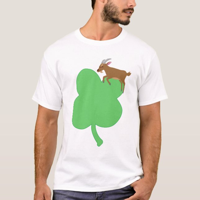 Camiseta Billy Swags White St Patricks Goat Themed T-shirt (Anverso)