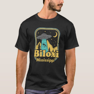 Camiseta Biloxi Mississippi Ufo Alien Hunter 80 Retro Stat