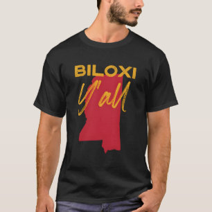 Camiseta Biloxi Mississippi Y'All Ms Pride State Map Cute