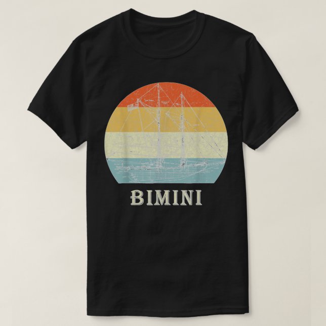Camiseta Bimini Bahamas Vintage Retro Vacaciones en velero (Diseño del anverso)
