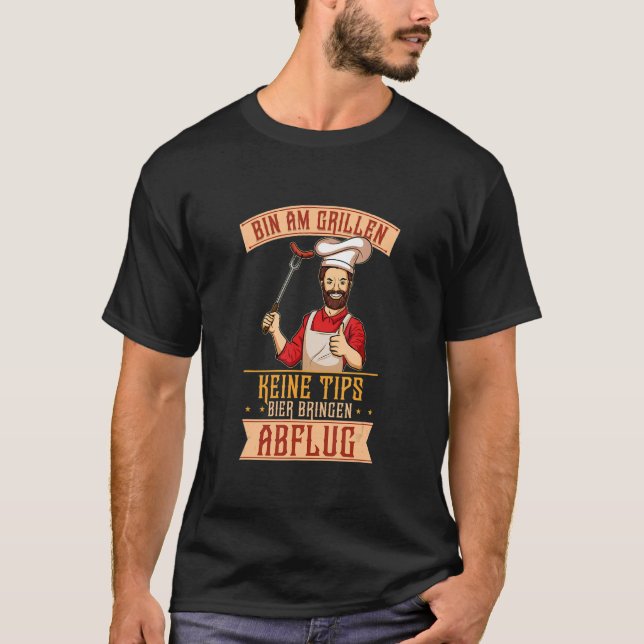 Camiseta Bin Am Grillen Keine Tipps Bier Bringen Abflug Bar (Anverso)