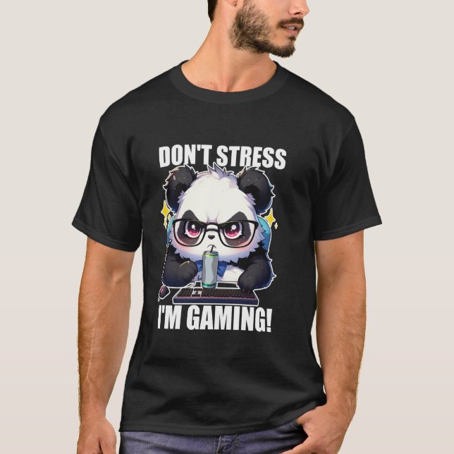 Camiseta Bin am Zocken Gaming Panda Grumpy Funny (Anverso)