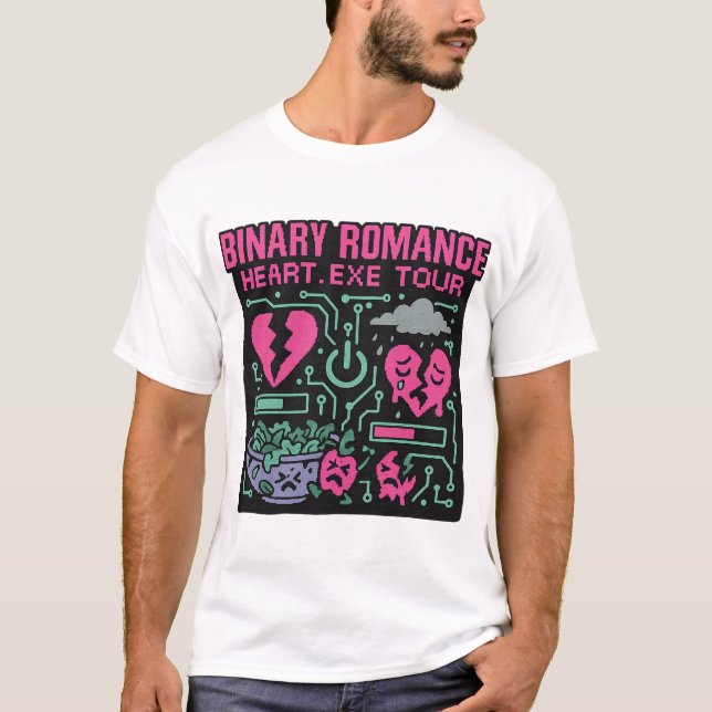 Camiseta binaria de Romance Unisex, banda ciber br (Anverso)