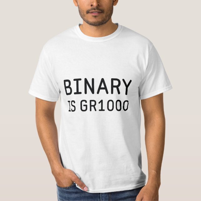 Camiseta Binario es Genial (GR8) (Anverso)
