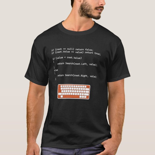 Camiseta Binary Tree C# Search Node Programación De Softwar (Anverso)