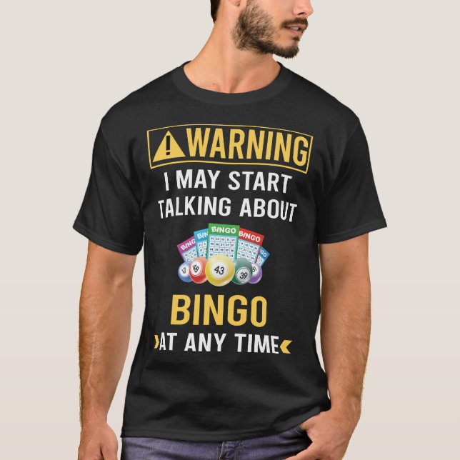 Camiseta Bingo de advertencia divertida (Anverso)