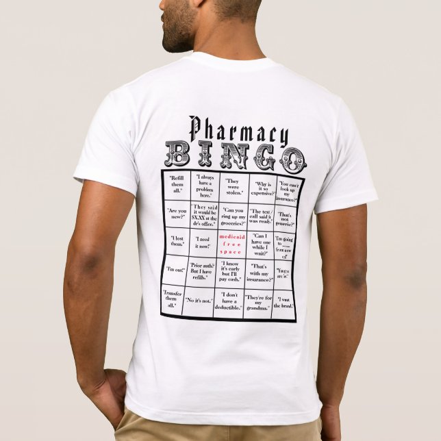 Camiseta Bingo de la farmacia (Reverso)
