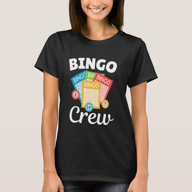 Camiseta Bingo de la tripulación de cumpleaños Tarjeta de B (Anverso)