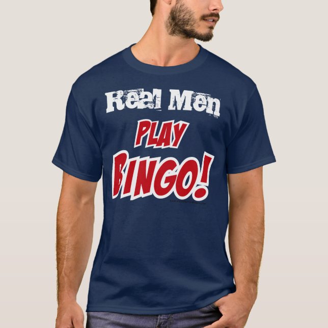Camiseta ¡Bingo del juego! tema "hombres reales " (Anverso)