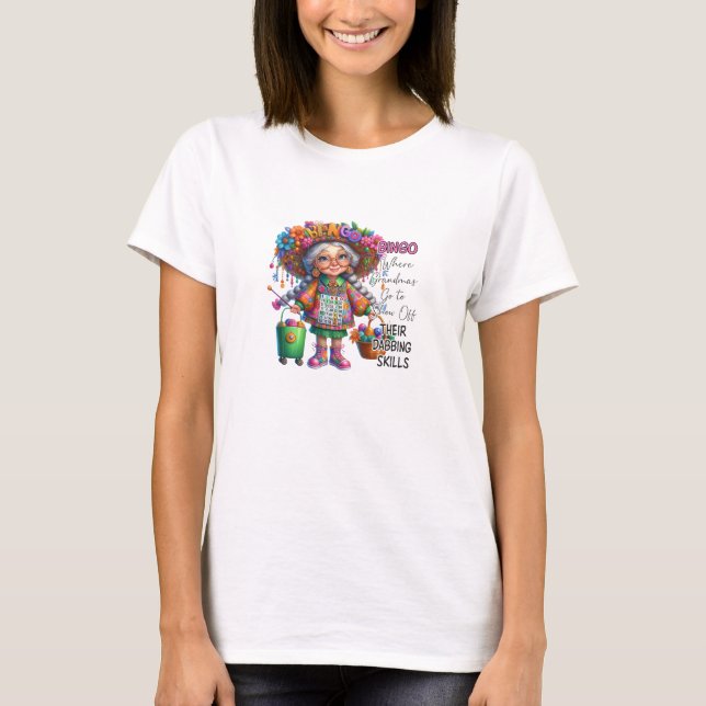 Camiseta Bingo, donde la abuela va a mostrar sus habilidade (Anverso)