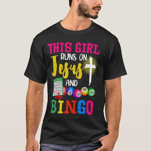Camiseta Bingo Este Chica corre sobre Jesús y Bingo (Anverso)