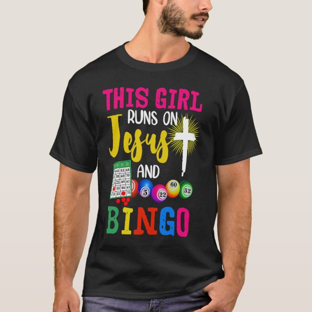 Camiseta Bingo Este Chica corre sobre Jesús y Bingo (Anverso)
