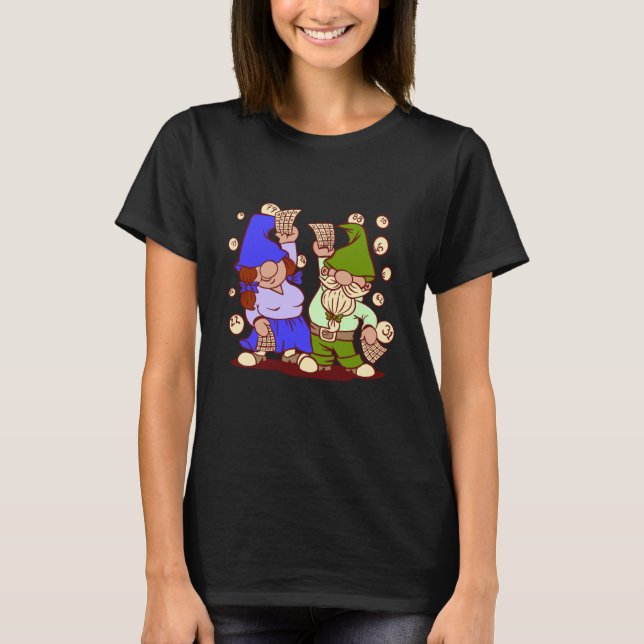 Camiseta bingo gnomes playing (Anverso)
