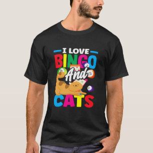 Camiseta Bingo Me encanta Bingo y los gatos Jugador Diversi
