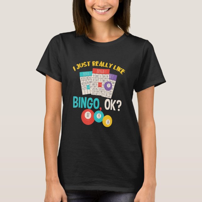 Camiseta Bingo Me Gusta Realmente Cards Bingo Balls Ga (Anverso)