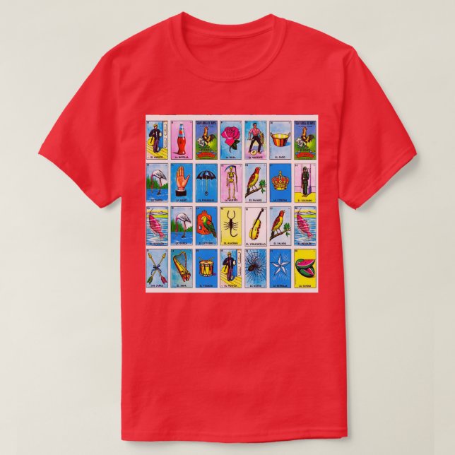 Camiseta Bingo mexicano de lotería (Diseño del anverso)