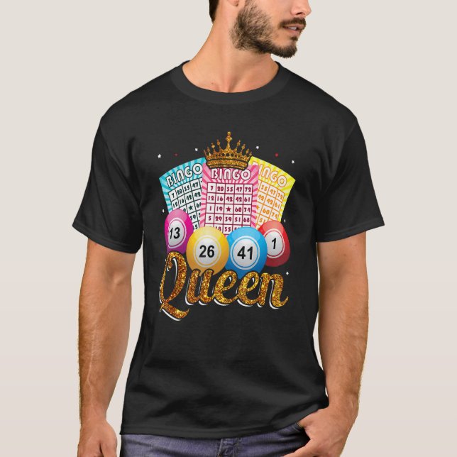 Camiseta Bingo Queen  Bingo Player Caller Casino Gambling W (Anverso)