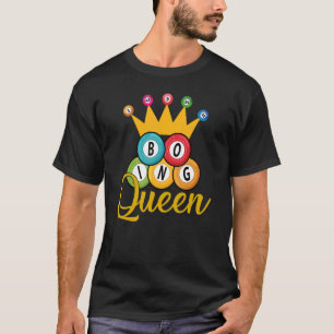 Camiseta Bingo Queen Funny Lucky Game Lottery Mujeres Chica