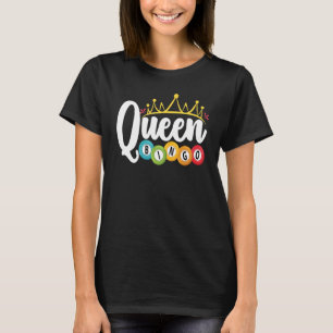 Camiseta Bingo Queen Lucky Game Lottery Mujeres Chicas
