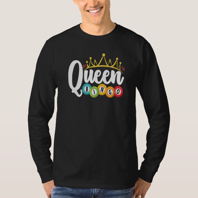 Camiseta Bingo Queen Lucky Game Lottery Mujeres Chicas (Anverso)