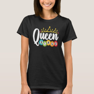 Camiseta Bingo Queen Lucky Game Lottery Mujeres Chicas