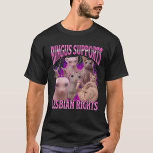 Camiseta Bingus Apoya los Derechos Lesbianos Funny Cat Meme