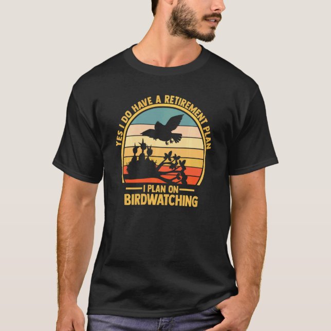 Camiseta Binoculares de observación de aves Retir libro de  (Anverso)