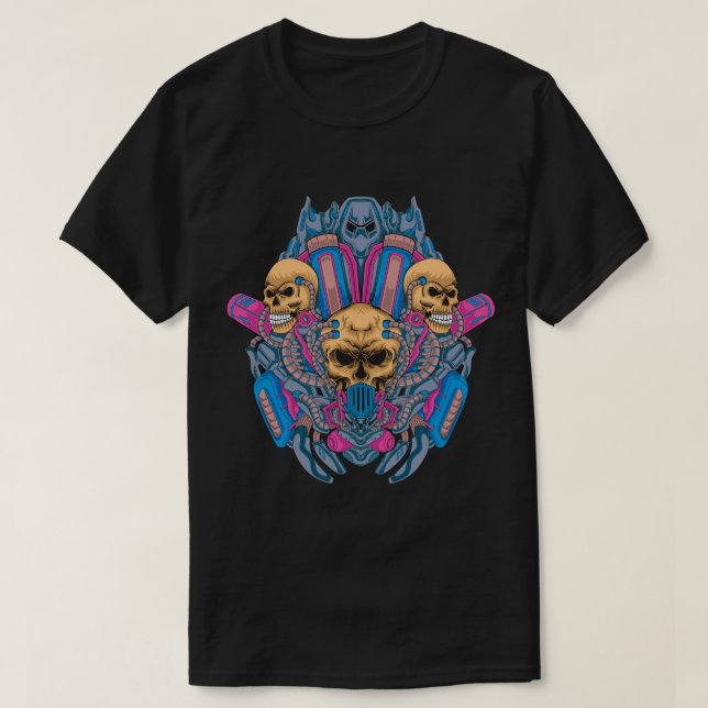 Camiseta Bio-Mech Skull Fusion (Diseño del anverso)