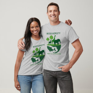 Camiseta Biodiversidad Armonía Gray T-Shirt