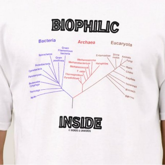 Camiseta Biofílico Dentro Del Árbol Filogenético De La Vida (Let your wry evolutionary biology side shine with this "Biophilic Inside" tee!)