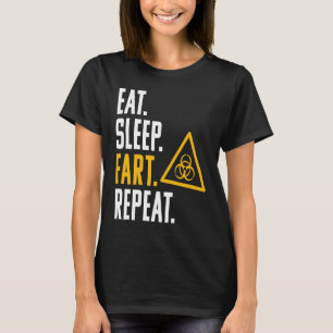 Camiseta Biohazard Eat Sleep Fart Repetir Tóxico