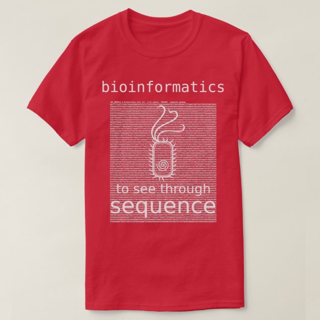 Camiseta Bioinformática a ver a través de las bacterias de  (Diseño del anverso)