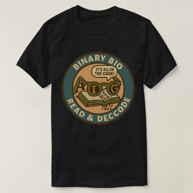 Camiseta Bioinformática: desgarro del código binario (Diseño del anverso)