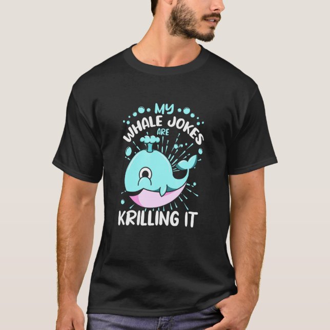 Camiseta Bióloga marina, Chistes de ballenas ricas la están (Anverso)