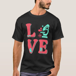 Camiseta Biología Amor Biología Microscopía Microbiología
