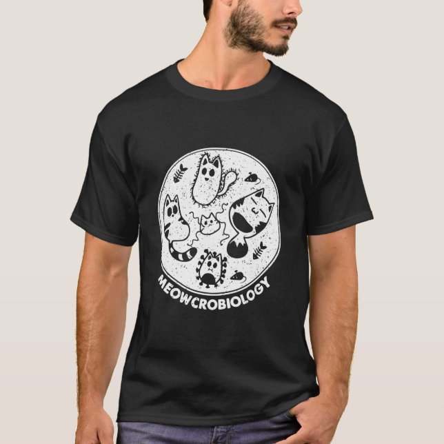 Camiseta Biología del Meowcro del gato científico (Anverso)