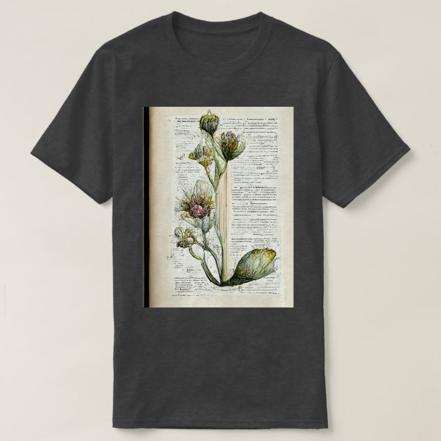 Camiseta Biología Flores florales en el libro singular de p (Diseño del anverso)