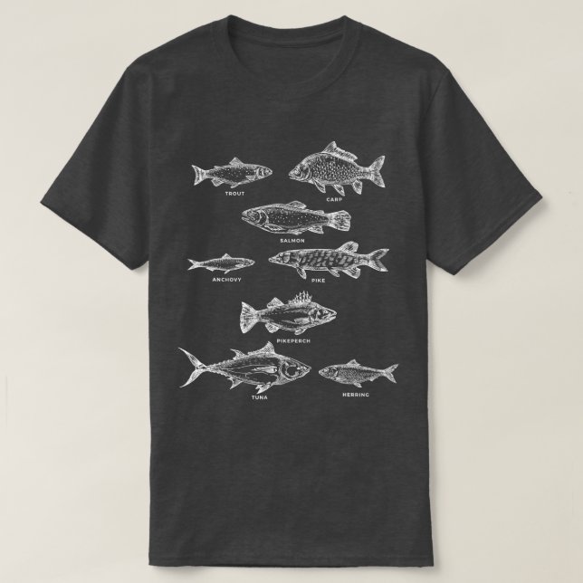 Camiseta Biología Mar Especies de peces Pescadores Pescador (Diseño del anverso)