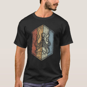 Camiseta Biólogo marino de estilo Octopus Retro Vintage