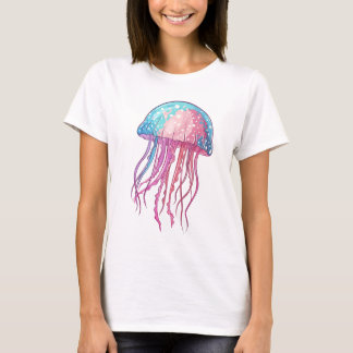 Camiseta Biólogo marino de la medusa azul y rosa