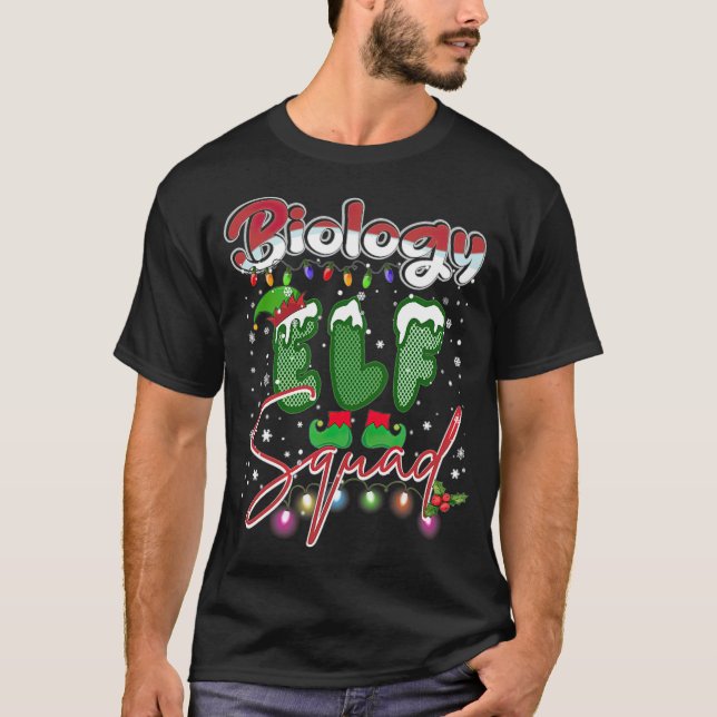 Camiseta Biology Elf Squad Navidades suaves feas mejor equi (Anverso)