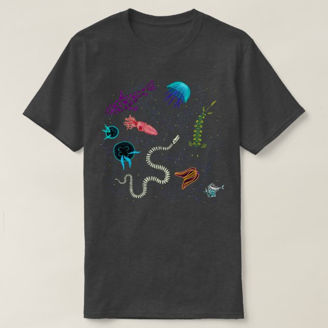 Camiseta Bioluminiscencia oceánica (Diseño del anverso)
