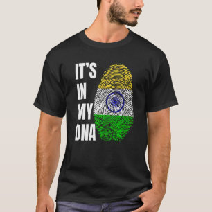 Camiseta Biometría ADN Huella Dactilar Bandera India India 