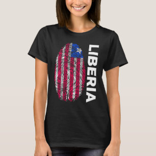 Camiseta Biometría ADN Huella dactilar Bandera liberiana Li