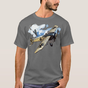 Camiseta Biplano alemán de combate aéreo en la Primera Guer