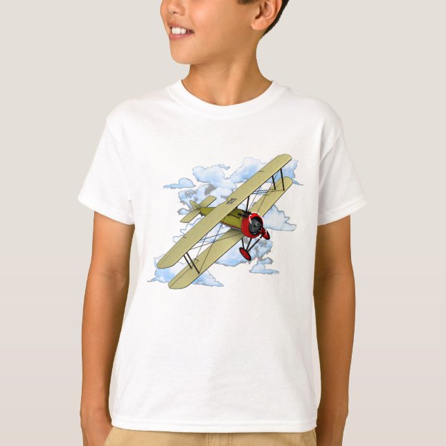 Camiseta Biplano de aviación clásico (Anverso)
