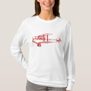 Camiseta Biplano de época - Rojo de rubí