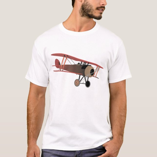 Camiseta Biplano de la Guerra Mundial Roja (Anverso)